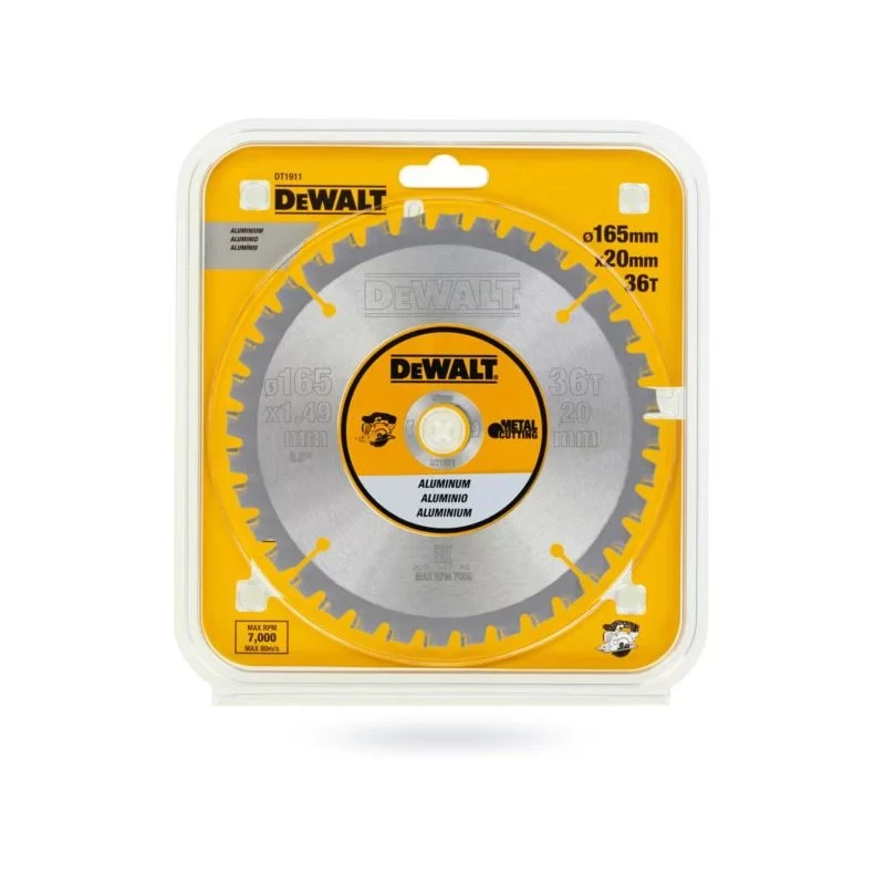 Tarcza 165x36T 20mm DEWALT DT1911 do aluminium