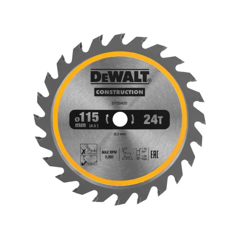 Piła tarczowa 115x24z x 9,5 z widią DeWalt DT2042