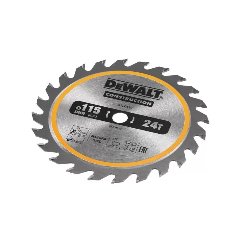 Piła tarczowa 115x24z x 9,5 z widią DeWalt DT2042
