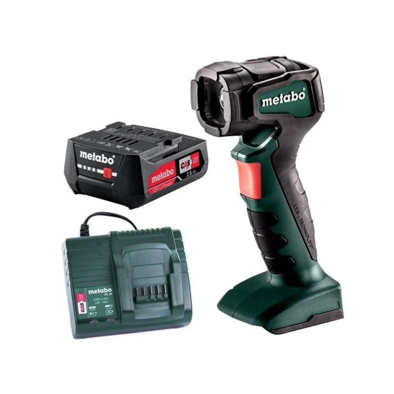 Latarka akumulatorowa Metabo 600788000 12V LED 210lm, 12-pozycyjna głowica, aku 2 Ah + ładowarka