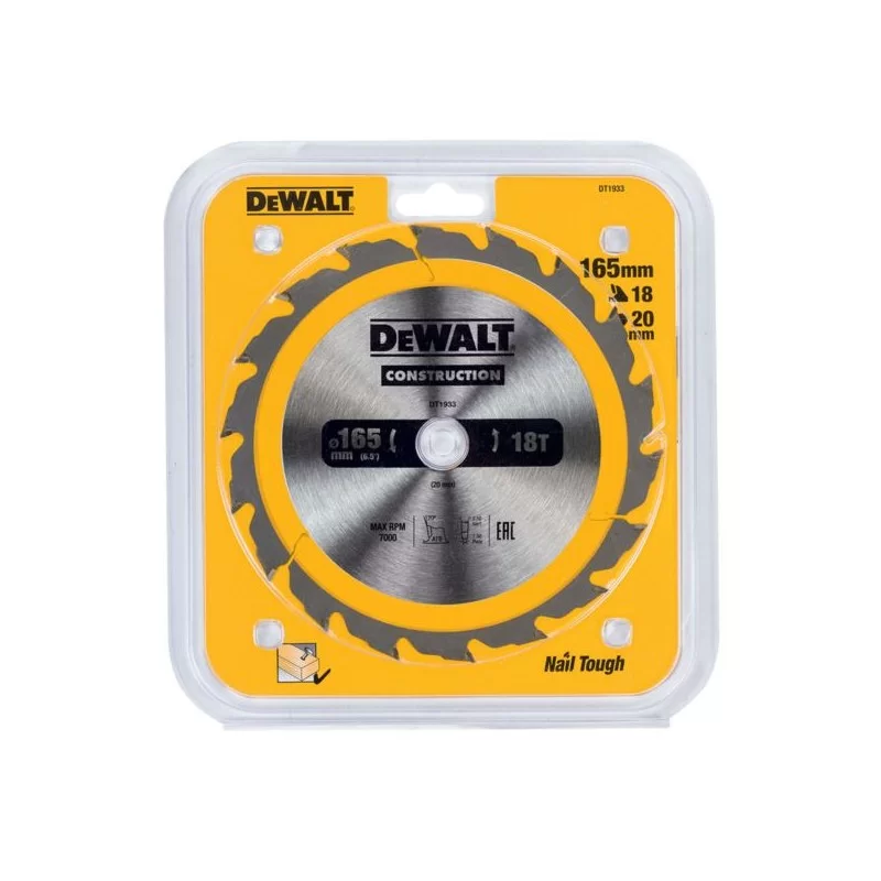 Piła tarczowa do drewna DeWALT DT1933 165x20mm 18T z widią