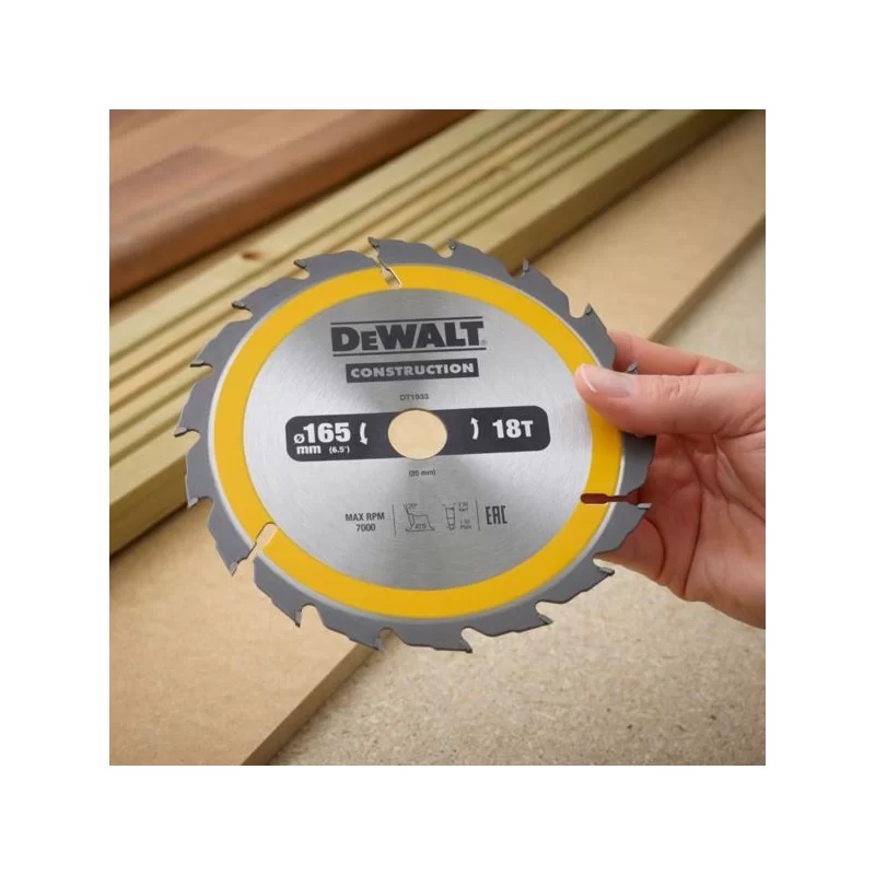 Piła tarczowa do drewna DeWALT DT1933 165x20mm 18T z widią
