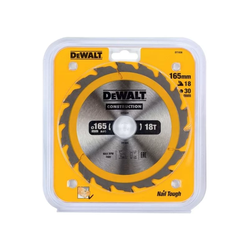 Piła tarczowa do drewna DeWALT DT1936 165x30mm 18T z widią
