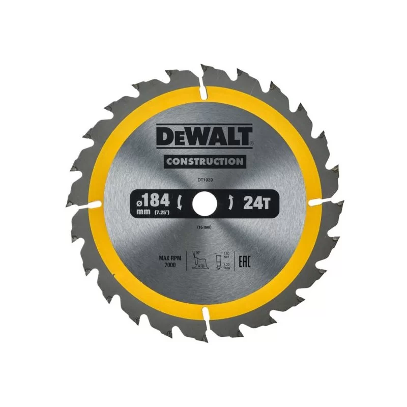 Piła tarczowa do drewna DeWALT DT1939 184x16mm 24T z widią