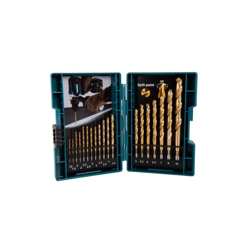 Zestaw wierteł do metalu Makita B-67795 HSS TIN 1,5-10mm 19 sztuk