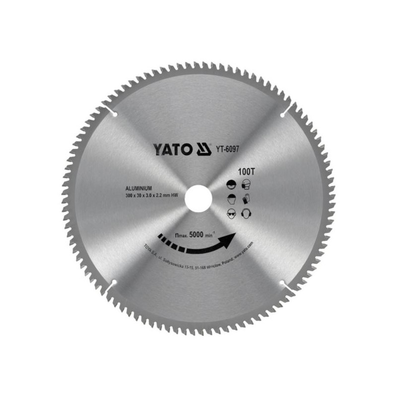 Piła tarczowa widiowa do aluminium YATO YT-6097 300x30mm 100T