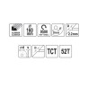 Piła tarczowa widiowa do aluminium YATO YT-60905 160x20mm 52T