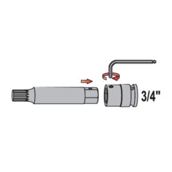 Zestaw bitów udarowych YATO YT-1157 SPLINE XZN 3/4’’ 6el.