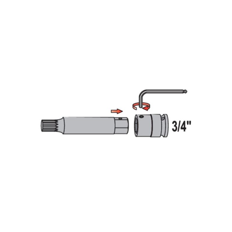 Zestaw bitów udarowych YATO YT-1157 SPLINE XZN 3/4’’ 6el.