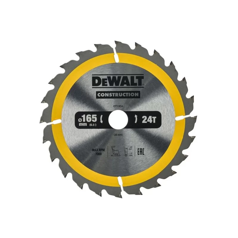 Piła tarczowa do drewna DeWALT DT1934 165x20mm 24T z widią