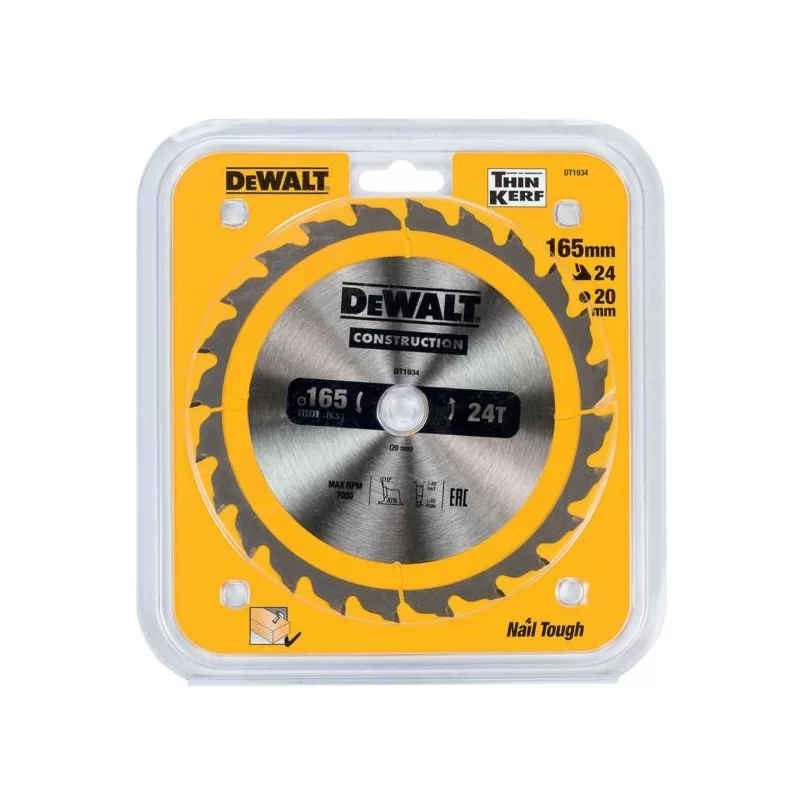 Piła tarczowa do drewna DeWALT DT1934 165x20mm 24T z widią