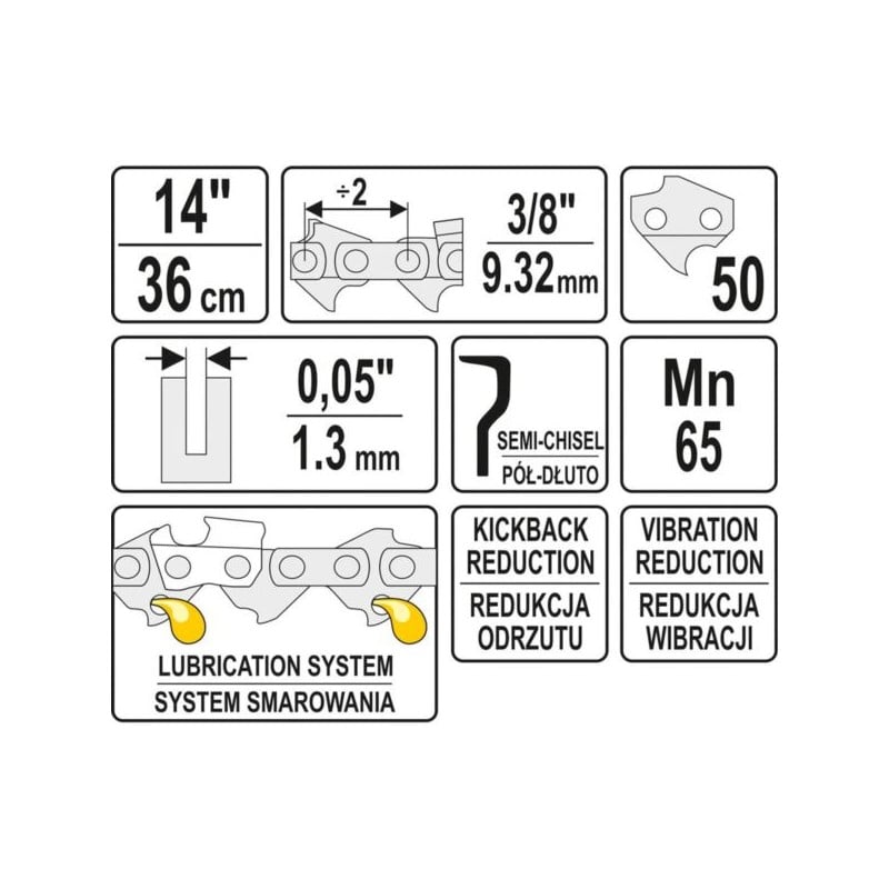 ŁAŃCUCH TNĄCY DO PILARKI 14" 3/8"