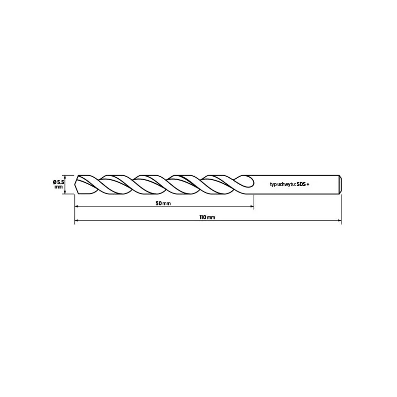 Wiertło bet. 5,5x110 SDS+ 4-ostrz 4-spiral Hikoki