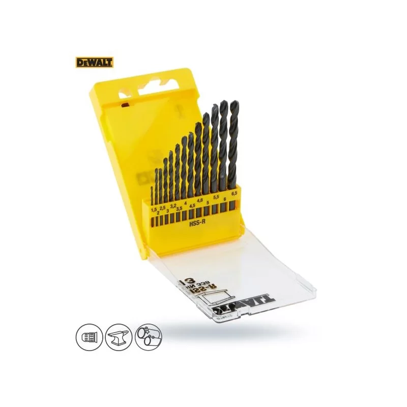 Zestaw 13 wierteł DEWALT DT5912 do metalu HSS-R