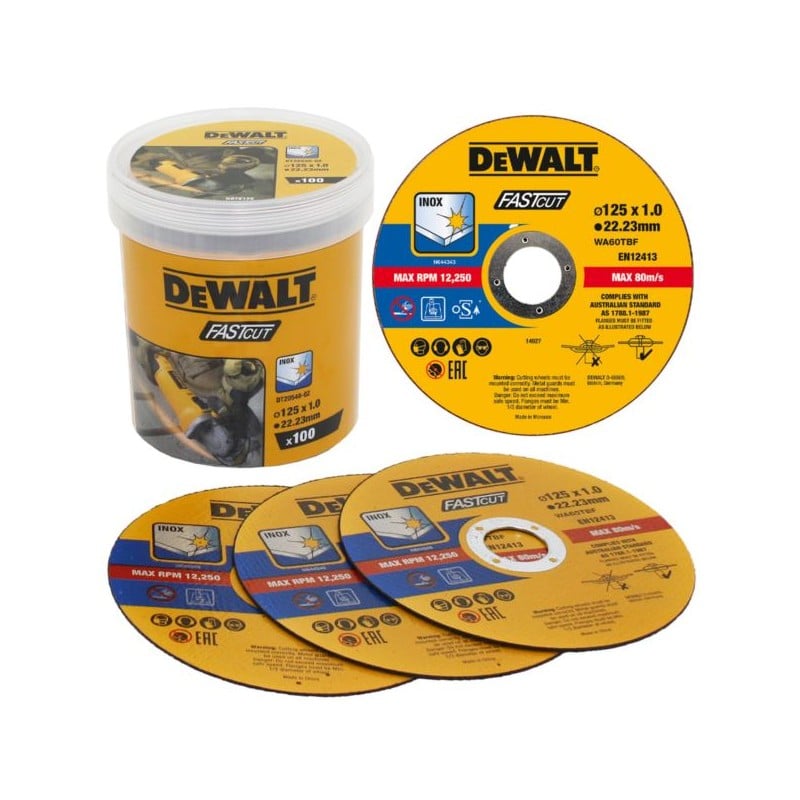 100 tarcz 125x1mm do metalu INOX DeWALT DT20540