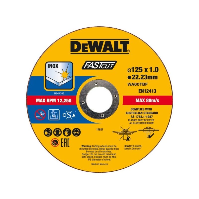100 tarcz 125x1mm do metalu INOX DeWALT DT20540