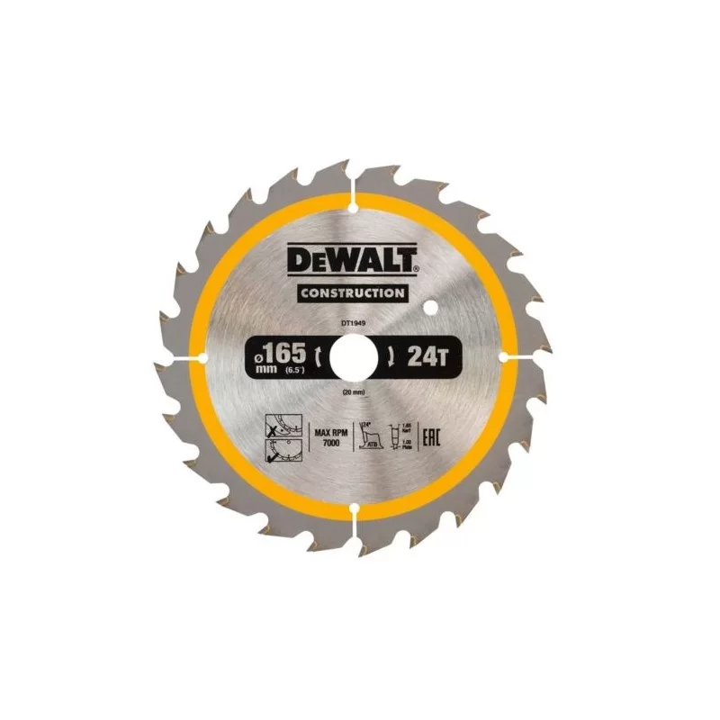 Piła tarczowa DEWALT DT1949 165x24zx20 z widią