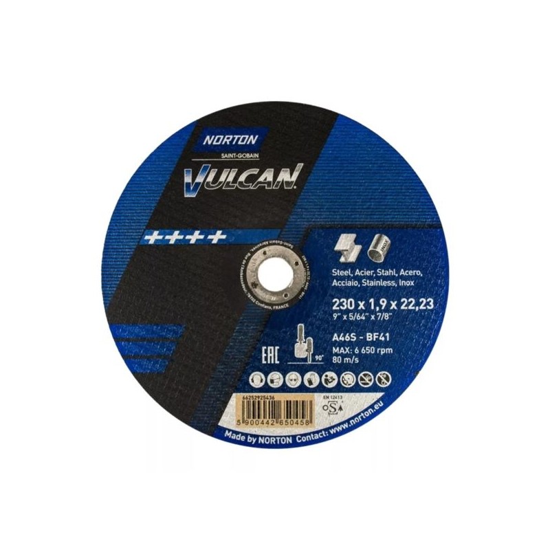 Tarcza do metalu 230x1,9 mm INOX Norton VULCAN 50szt + USB-C 66252850805