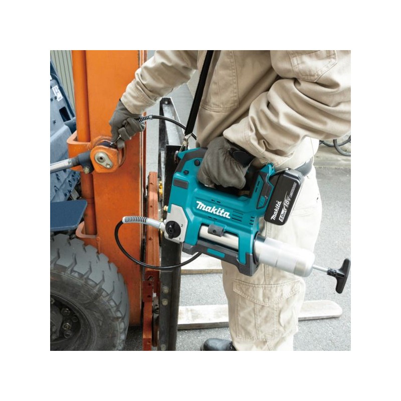 Smarownica akumulatorowa 18V body karton MAKITA DGP180Z + ładowarka + akumulator 1x5Ah BL1850B