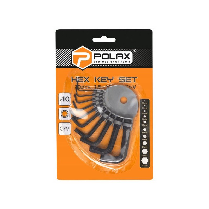 Klucze imbusowe hex 1,5-10mm kpl. 10 szt.