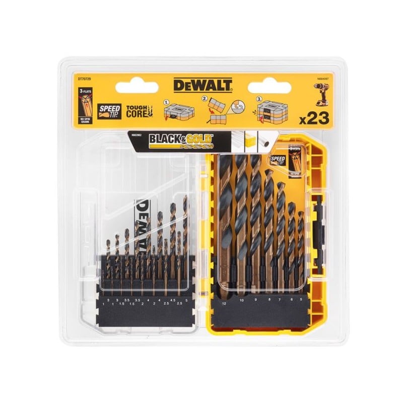 Zestaw wierteł metalu HSS-G 23 szt. DeWALT DT70729