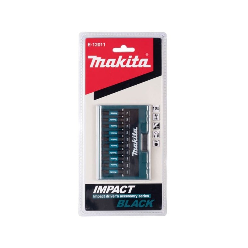 Zestaw 10 bitów IMPACT BLACK udar Makita E-12011