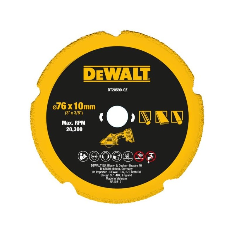 Tarcza diamentowa 76x10mm do DCS438 DeWALT DT20590