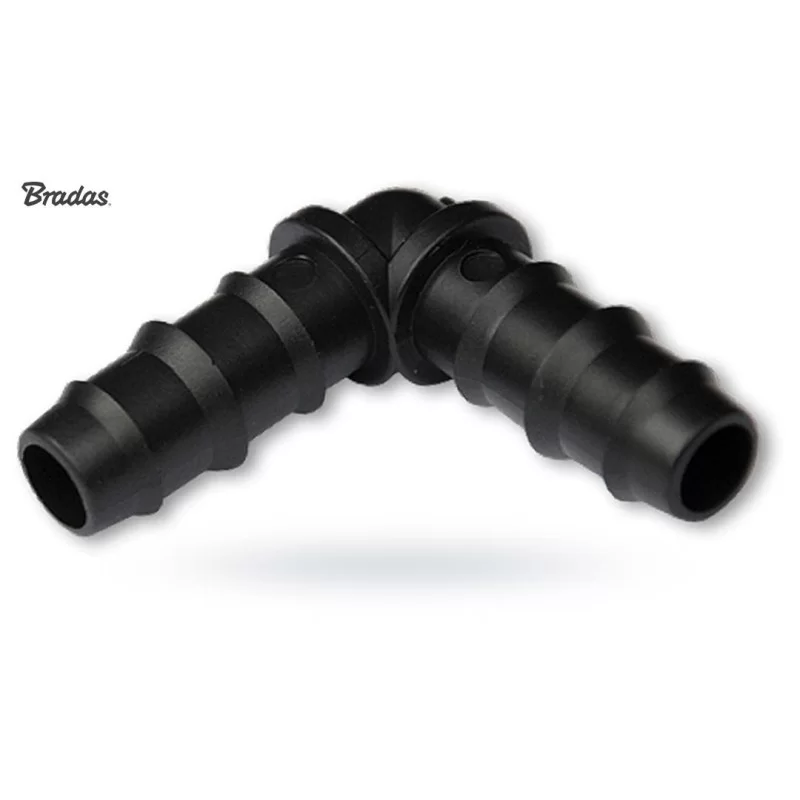 Kolanko, wtyk do linii kroplującej 16mm Bradas DSWA02-16L 25 szt.