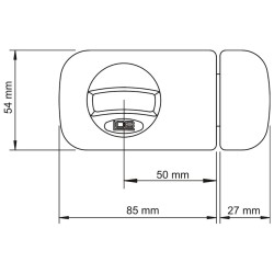 Zamek wierzchni zatrzaskowy 50mm biały LOB TZ51