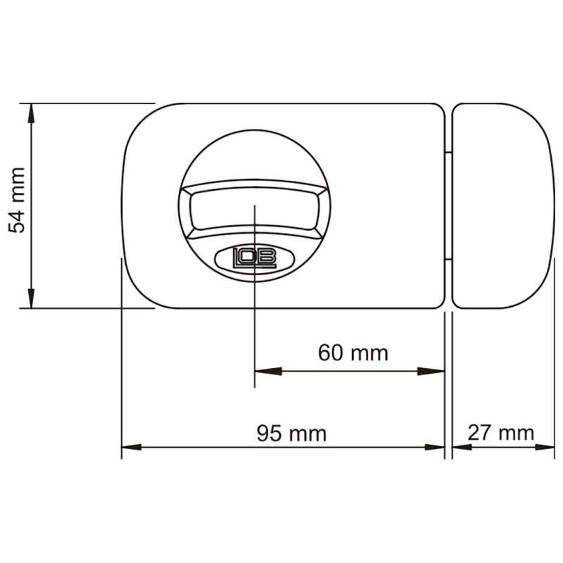 Zamek wierzchni z pokrętłem 60mm biały LOB TB61