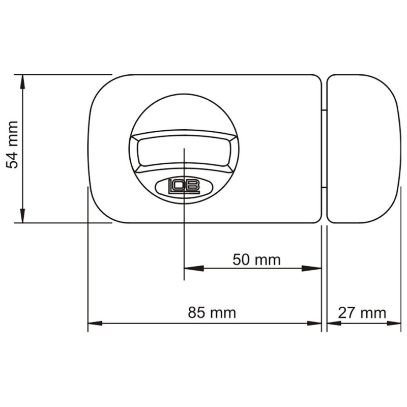 Zamek wierzchni z pokrętłem 50mm biały LOB TB51