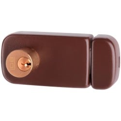 Zamek wierzchni 2-bębenkowy 60mm brąz LOB TB62