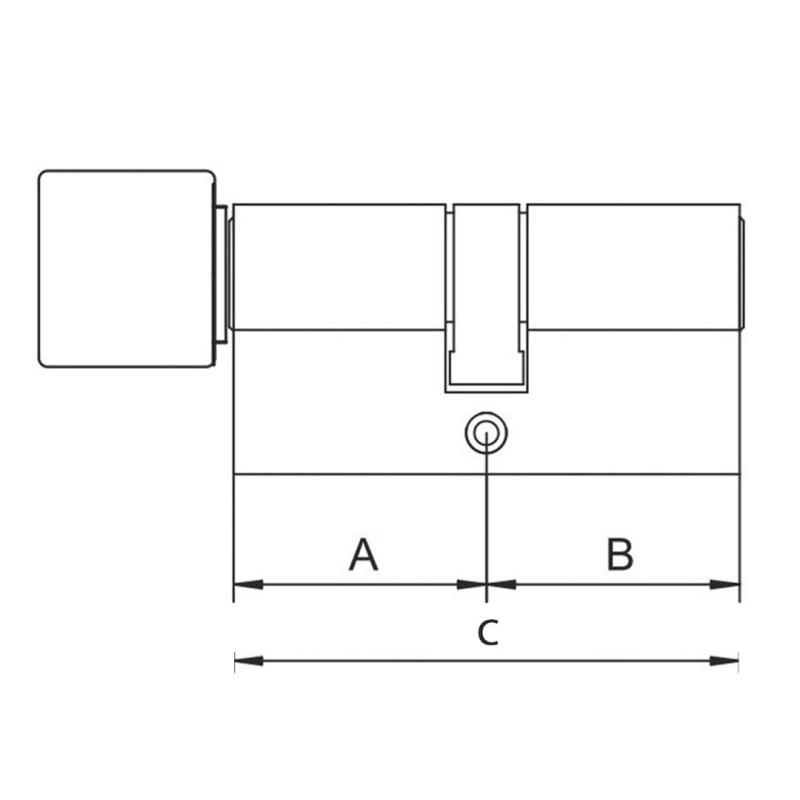 Wkładka z gałką Assa Abloy Yale 2100 55G/40, nikiel, Atest, klasa 6D