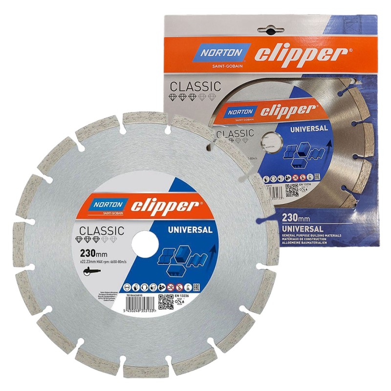 Tarcza diamentowa segment Norton CLIPPER UNIVERSAL 230x22,23mm 10mm