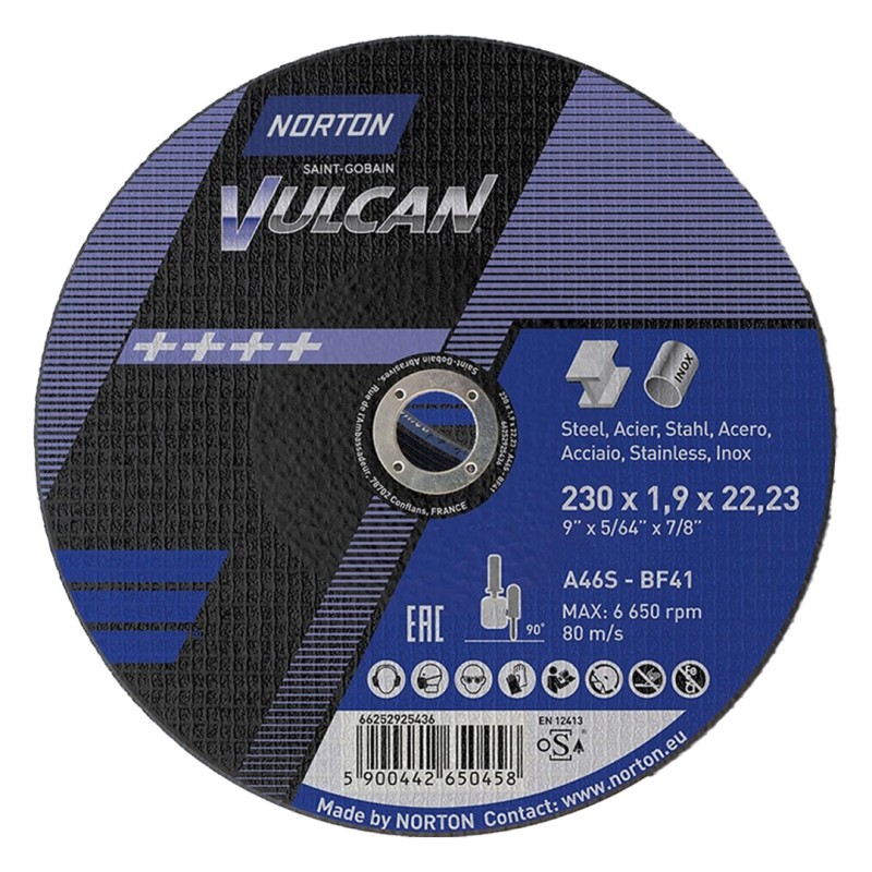 Tarcza do cięcia metalu NORTON VULCAN 230x1,9mm INOX 50szt.+ powerbank