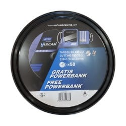 Tarcza do cięcia metalu NORTON VULCAN 230x1,9mm INOX 50szt.+ powerbank