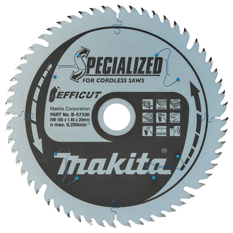 Piła tarczowa Makita B-57336 SPECIALIZED 165x1,45x20mm 56T z widią EFFICUT