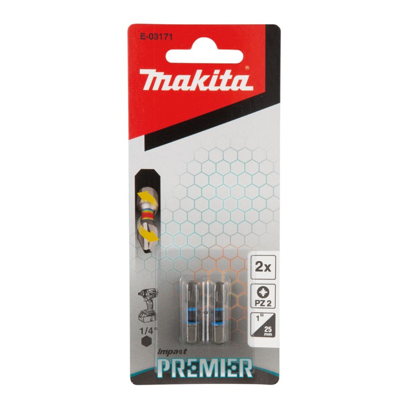Bit udarowy Makita E-03171 Pz2 x 25mm 2 sztuki