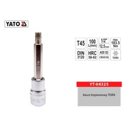 Klucz trzpieniowy YATO YT-04325 TORX 1/2'' T45 L-100mm
