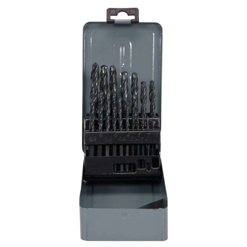 Wiertła HSS Sthor 22190 1–10 mm czernione DIN 338 19szt. kaseta