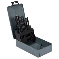 Wiertła HSS Sthor 22190 1–10 mm czernione DIN 338 19szt. kaseta