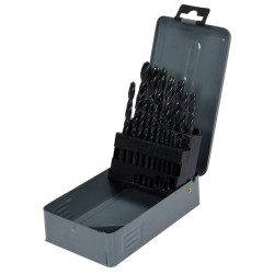 Wiertła HSS Sthor 22190 1–10 mm czernione DIN 338 19szt. kaseta
