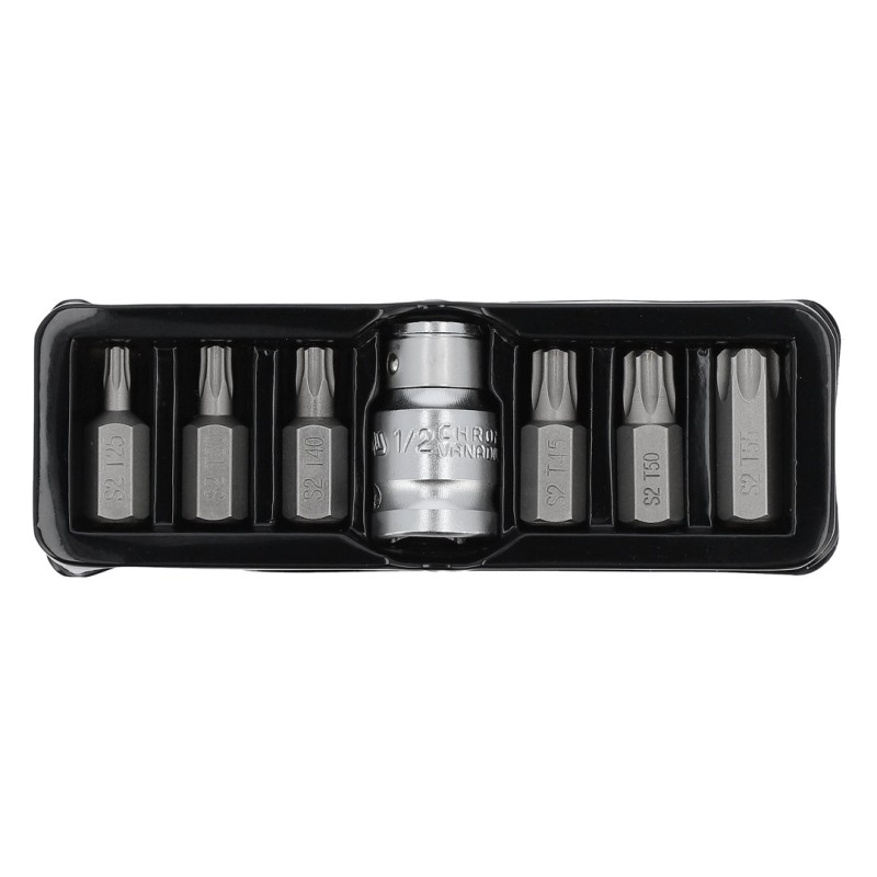 Końcówki wkrętakowe Torx Yato YT-0410 T25- T55 S2 3/8" 1/2" 7szt