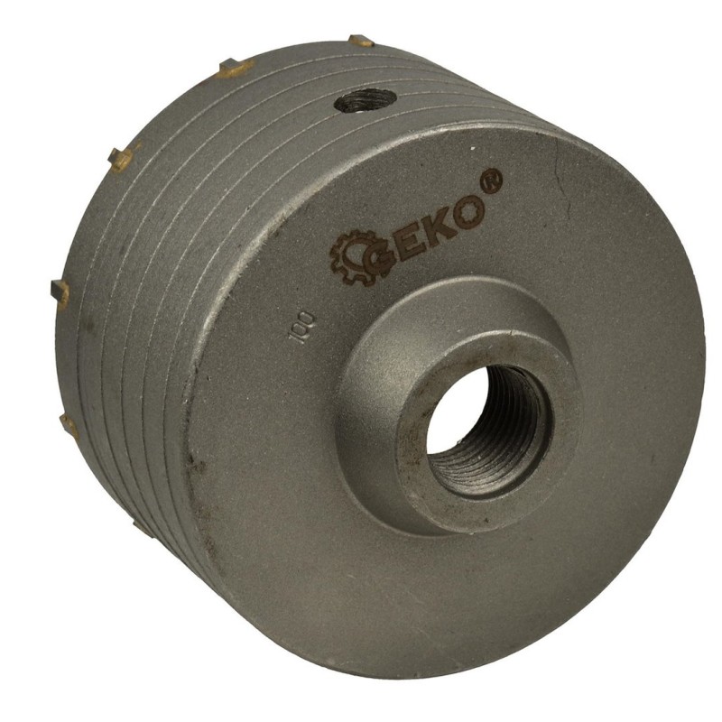 Otwornica GEKO G40001 65mm SDS Plus z wiertłem prowadzącym i adapterem M22