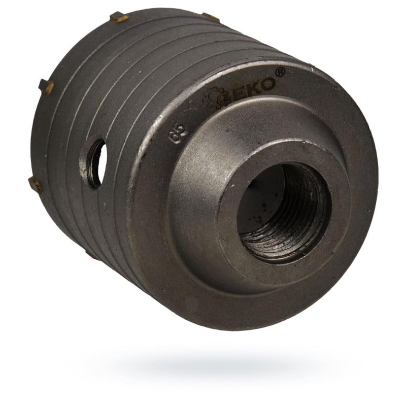 Otwornica GEKO G40001 65mm SDS Plus z wiertłem prowadzącym i adapterem M22