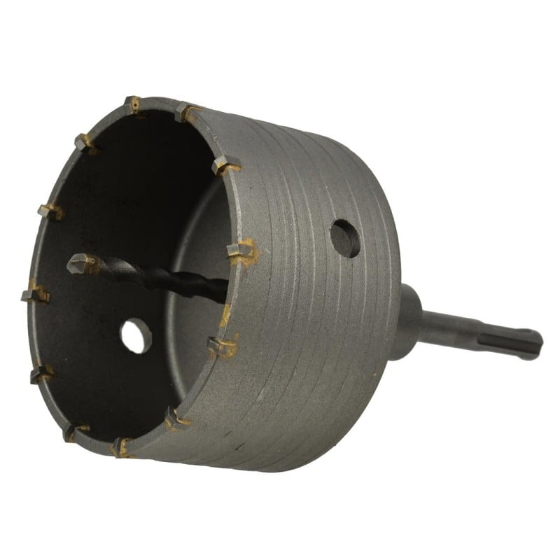 Otwornica GEKO G40005 100mm SDS Plus z wiertłem prowadzącym i adapterem M22