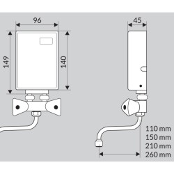 Ogrzewacz przepływowy wody WIJAS PERFECT 400 230V 4kW z wylewką 150mm