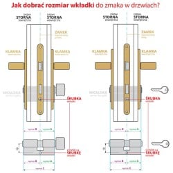 Wkładka 30/30 + wkładka T-1 RIM GERDA PSX ATEST 6D nikiel satynowy 5 kluczy