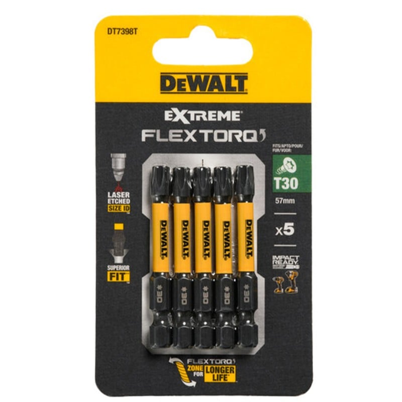 Zestaw bitów udarowych DeWalt DT7398T-QZ EXTREME Impact Torsion T30x57mm 5 sztuk