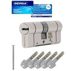 Wkładka klucz - klucz antywłamaniowa z zabierakiem 30/35 nikiel satyna PROsystem X (PSX) ATEST C KL 6.2 GERDA 5-kluczy